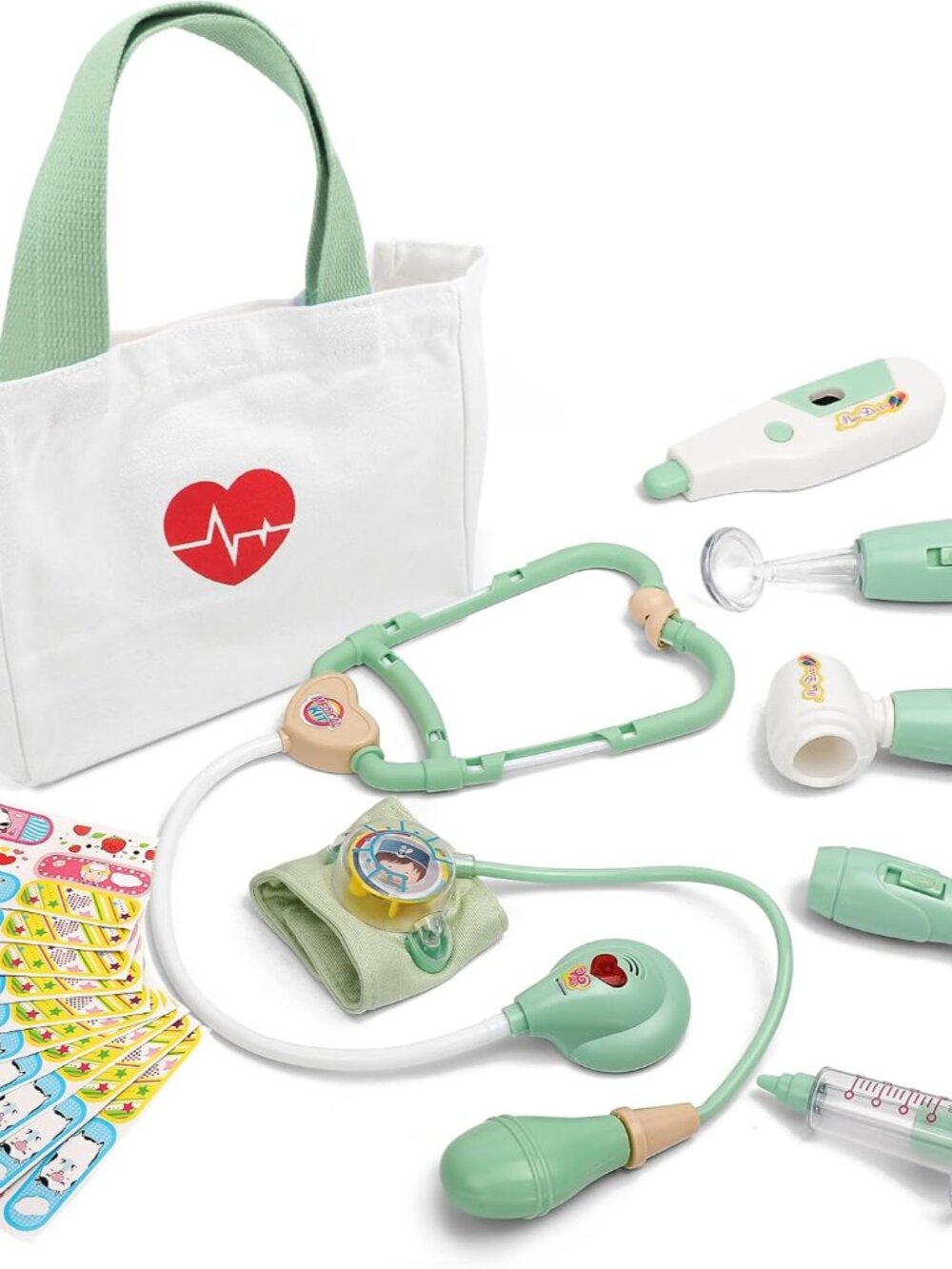 Doctor Kit Toys for Toddlers Ages 3 4 5 with Light & Sound, Green